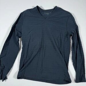 John Varvatos Long Sleeve V-Neck Tee - Slate Blue
